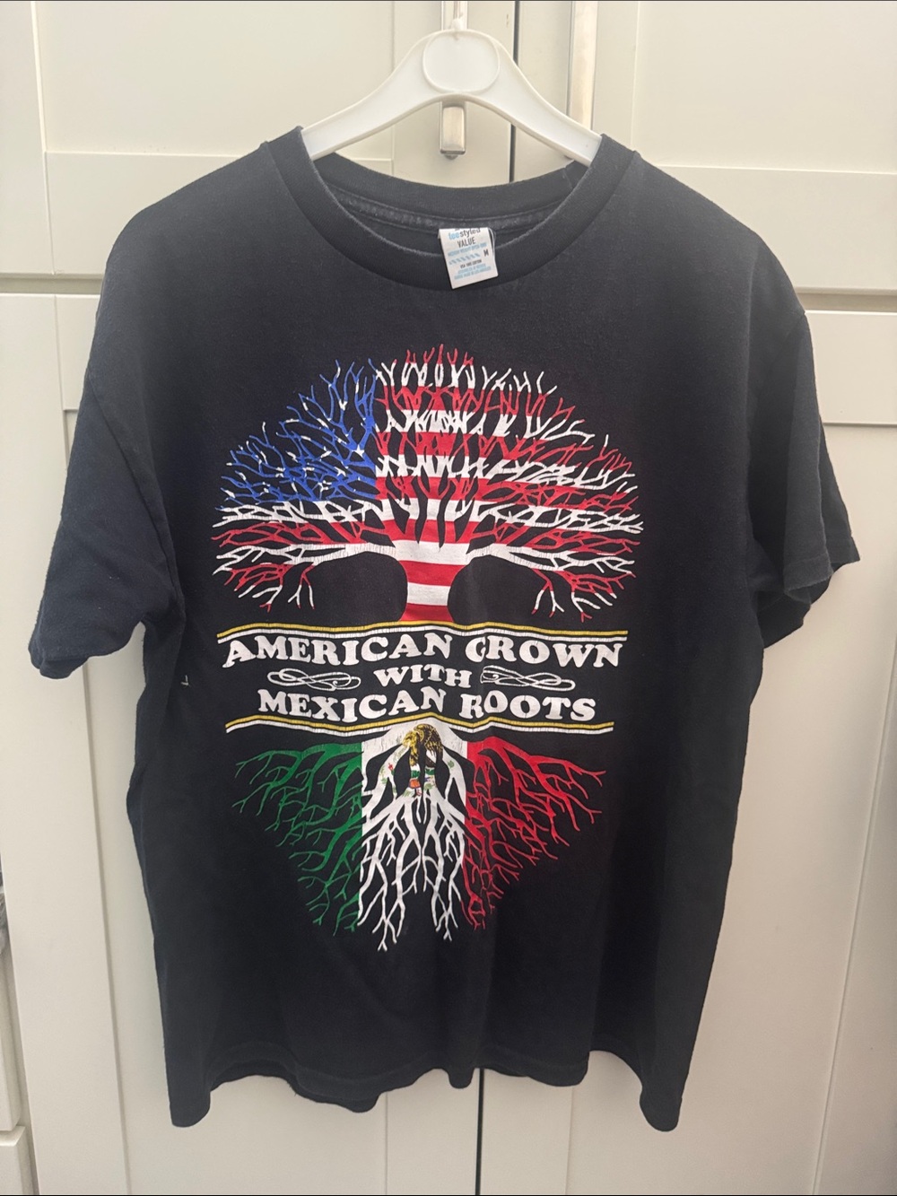 American Crown with Mexican Roots Graphic Tee - Black